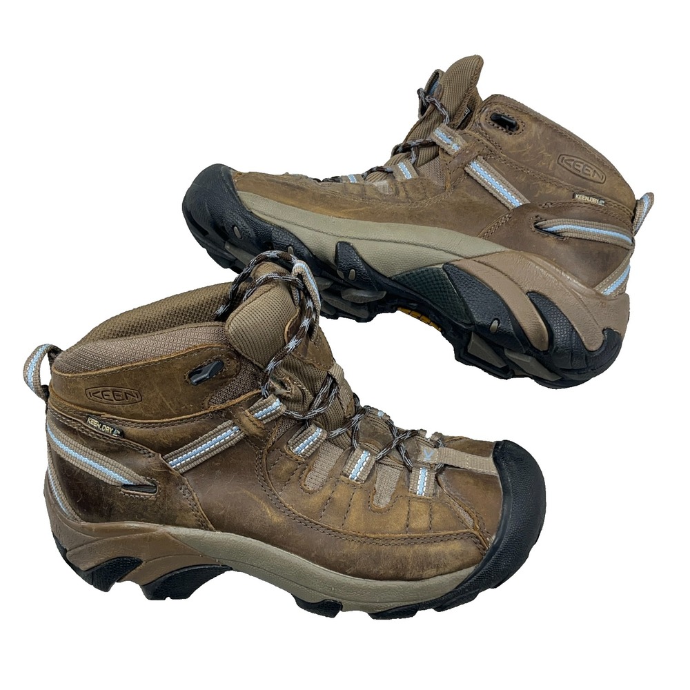 KEEN Women's Targhee II Mid Waterproof Brown Leather Hiking Boots Size 8.5